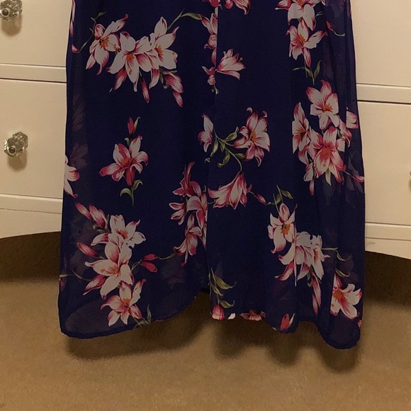 Blue and pink floral dress - Picture 3 of 4